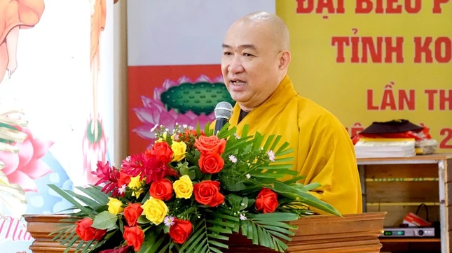 Thượng tọa Thích Phước Nguyên phổ biến về nội dung Quy chế hoạt động Ban Quản trị tự viện