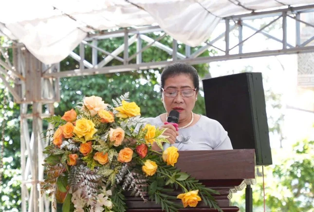 Phật tử Lâm Thị Doanh - pháp danh Nhuận Linh đã đọc cảm niệm Vu lan