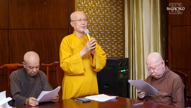 Hòa thượng Thích Chơn Không, Trưởng ban Tổ chức phát biểu khai mạc buổi họp