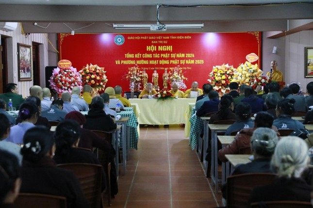 Quang cảnh hội nghị tổng kết hoạt động Phật sự năm 2024 của Phật giáo tỉnh Điện Biên