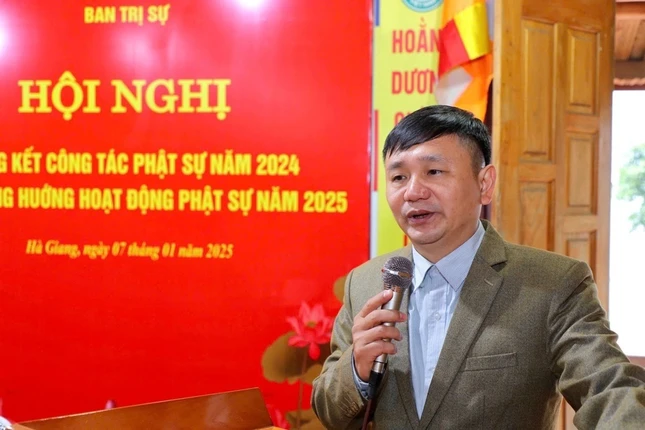 Ông Nông Phúc Hậu phát biểu tại hội nghị