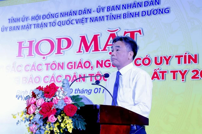 Ông Nguyễn Lộc Hà phát biểu tại buổi họp mặt