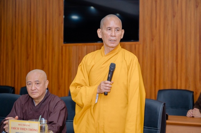 Hòa thượng Thích Thiện Thống phát biểu một số vấn đề liên quan công tác tổ chức Đại giới đàn