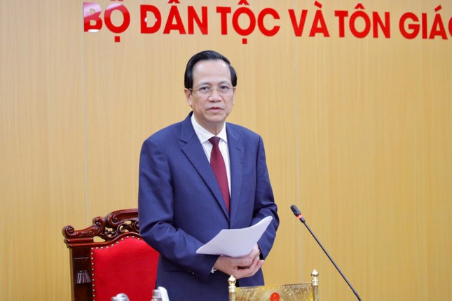 Bộ trưởng Đào Ngọc Dung chia sẻ về vai trò của Bộ Dân tộc và Tôn giáo tại buổi tiếp thân mật