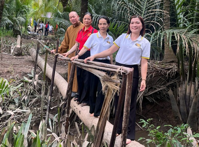 Cây "cầu dừa" này sẽ được thay thế bằng cây cầu kiên cố với bê-tông cốt thép - Ảnh: Đ.Q