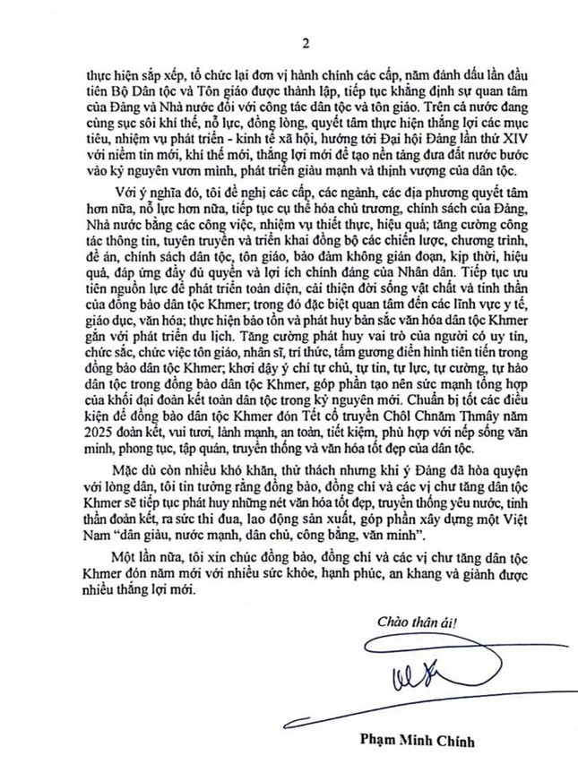 Thư chúc Tết của Thủ tướng Chính phủ Phạm Minh Chính