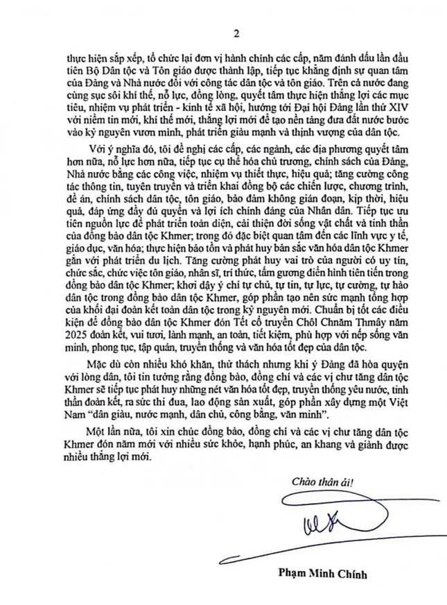 Thư chúc Tết của Thủ tướng Chính phủ Phạm Minh Chính