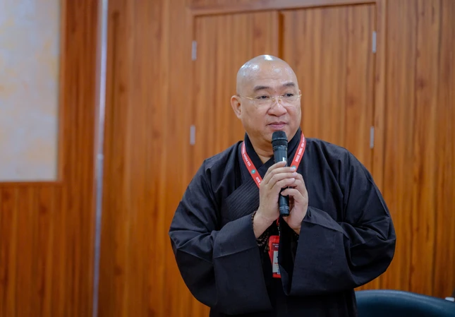 Thượng tọa Thích Phước Nguyên, Trưởng ban An ninh Đại lễ Vesak Liên Hiệp Quốc 2025 phát biểu