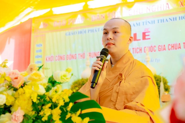Đại đức Thích Giác Trang phát biểu khai mạc