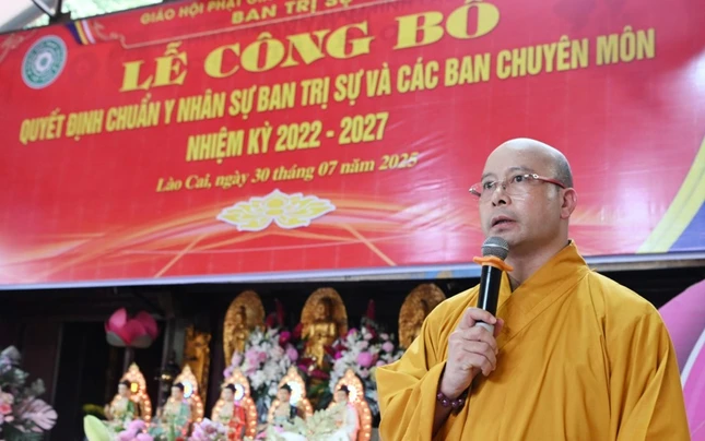 Thượng tọa Thích Minh Huy báo cáo phương hướng Phật sự 6 tháng cuối năm 2025