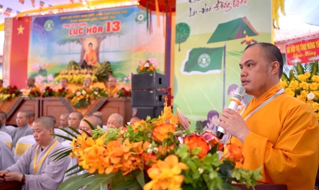 Đại đức Thích Thanh Diễn phát biểu khai mạc
