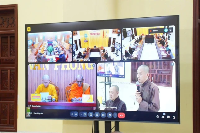 Ban Thường trực họp, kết nối trực tuyến với 2 Văn phòng Ban Trị sự