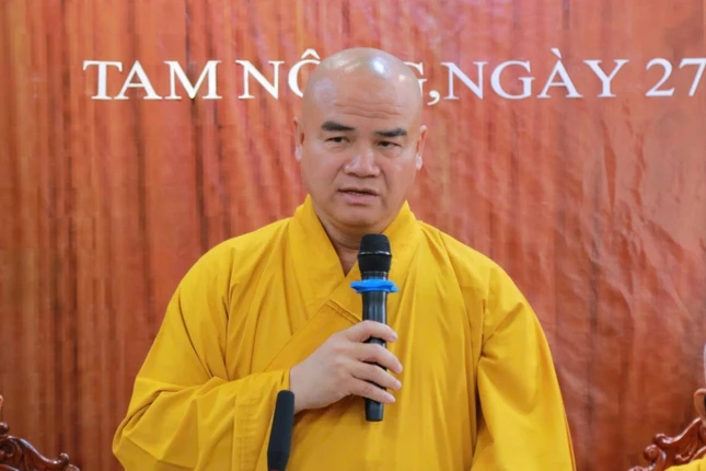 Thượng tọa Thích Tĩnh Triệt phát biểu chỉ đạo