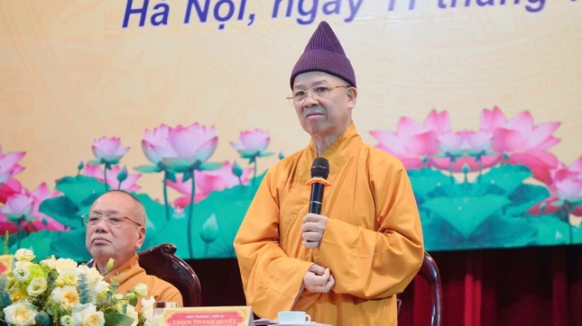 Hòa thượng Thích Thanh Quyết phát biểu Hòa thượng Thích Thanh Quyết phát biểu