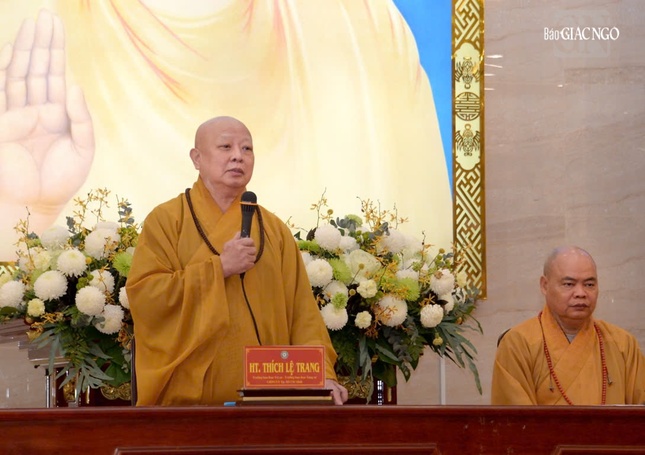 Hòa thượng Thích Lệ Trang phát biểu tại lễ bế mạc