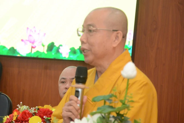 Thượng tọa Thích Giác Nghi phát biểu chỉ đạo về chương trình hành động