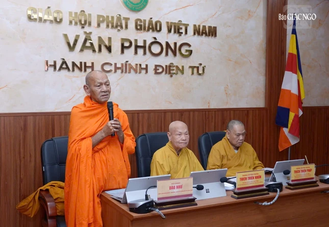 Hòa thượng Đào Như, Trưởng ban Trị sự TP.Cần Thơ phát biểu
