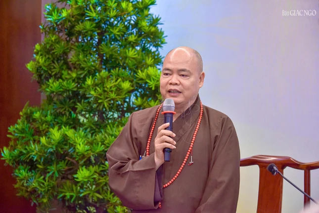 Thượng tọa Thích Thanh Phong thông tin về những đóng góp trong hoạt động an sinh, xã hội của Phật giáo TP.HCM và những chương trình dự kiến trong thời gian tới