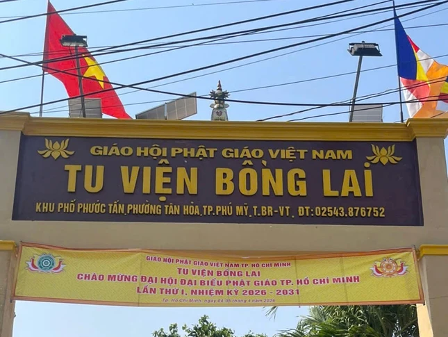 Tu viện Bồng Lai (P.Tân Hải, TPHCM) chào mừng Đại hội đại biểu Phật giáo TP.HCM lần thứ I