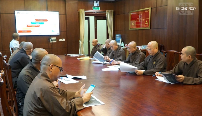Bộ phận Thư ký - Văn phòng Ban Trị sự họp nâng cấp Cổng thông tin điện tử Phật giáo TP.HCM