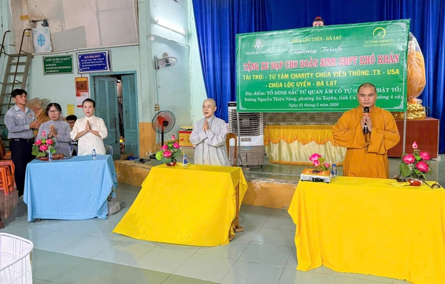 Đại đức Thích Nhuận Trí có lời tri ân đến đoàn từ thiện