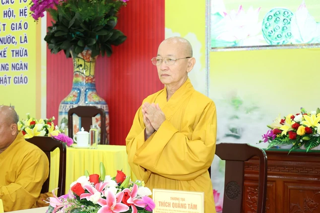 Thượng tọa Thích Quảng Tâm phát biểu chỉ đạo