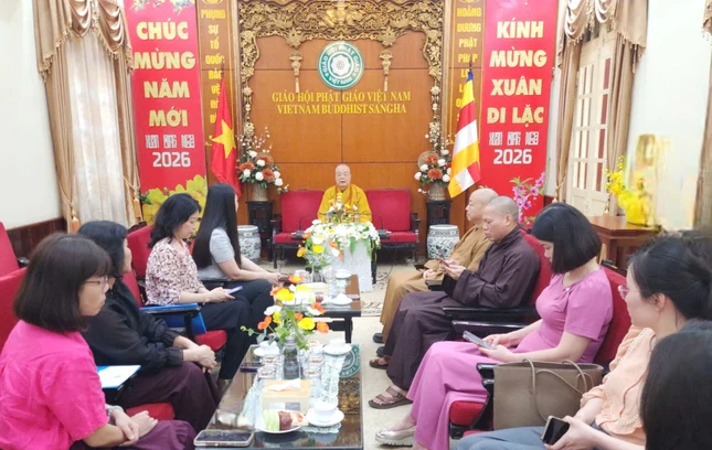 Quang cảnh buổi tiếp tại Văn phòng Trung ương GHPGVN - chùa Quán Sứ Quang cảnh buổi tiếp tại Văn phòng Trung ương GHPGVN - chùa Quán Sứ