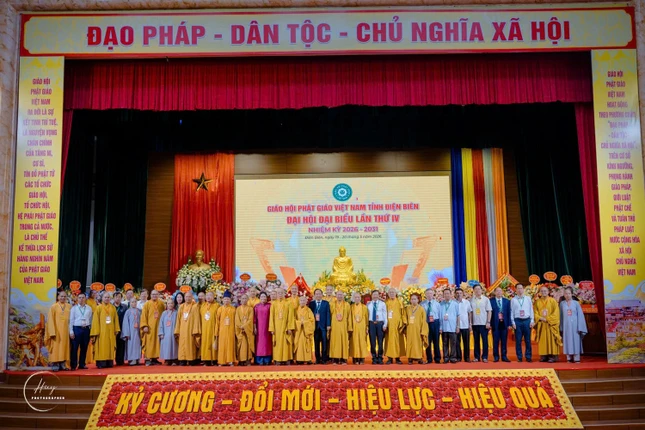 Đại hội đại biểu Phật giáo tỉnh Điện Biên lần thứ IV nhiệm kỳ 2026-2031 thành công viên mãn