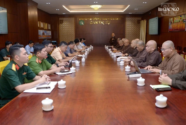 Quang cảnh buổi họp liên ngành vào sáng nay, tại Việt Nam Quốc Tự