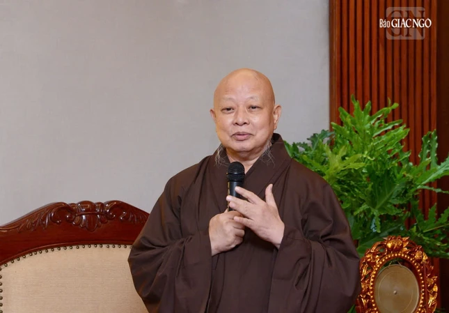 Hòa thượng Thích Lệ Trang đáp từ tại buổi tiếp Hòa thượng Thích Lệ Trang đáp từ tại buổi tiếp