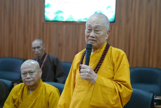 Hòa thượng Thích Tánh Nhiếp, Trưởng Tiểu ban Nhân sự Đại hội phát biểu