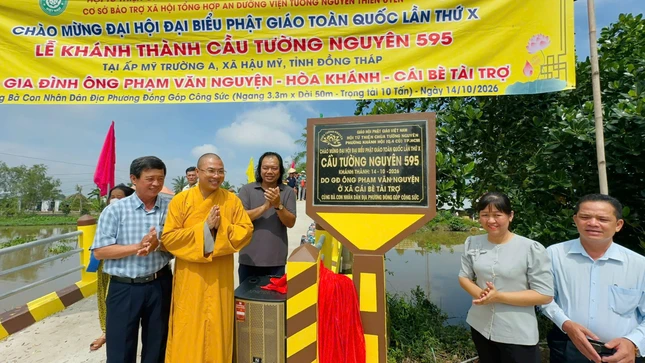 Cầu Tường Nguyên 595 tại ấp Mỹ Trường A, xã Hậu Mỹ được đưa vào sử dụng - Ảnh: T.N