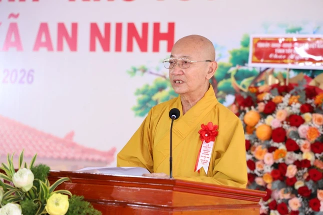 Thượng tọa Thích Quảng Tâm, phát biểu tại buổi lễ Thượng tọa Thích Quảng Tâm, phát biểu tại buổi lễ