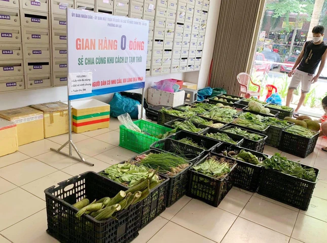 Rau củ quả và tấm lòng của bà con Tây Nguyên gửi tới người dân khu cách ly chung cư Ehome phường An Lạc, quận Bình Tân - Ảnh: TTPH