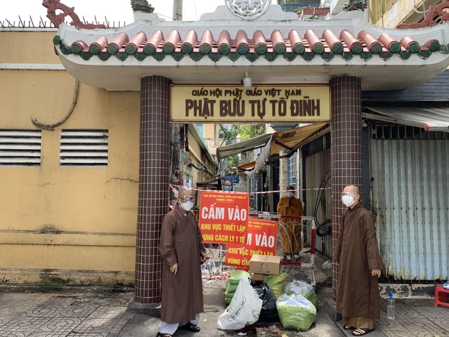 Tổ đình Phật Bửu (phường 4) đang trong khu vực phong tỏa, phòng chống dịch bệnh