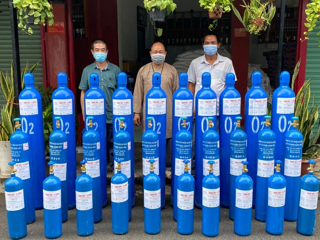Trạm oxy 0 đồng - "Hơi thở yêu thương" thuộc Trung tâm Tham vấn và hỗ trợ cộng đồng Pháp Bảo (Gò Vấp) hoạt động từ 31-8 - Ảnh: Pháp Bảo