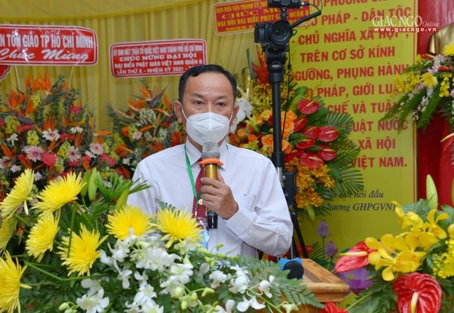 Ông Nguyễn Thanh Sang, Phó Chủ tịch Thường trực Ủy Ban nhân dân quận 8 phát biểu