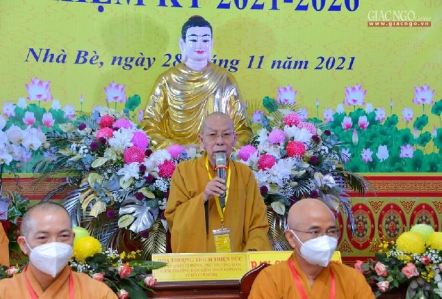 Hòa thượng Thích Thiện Đức phát biểu chỉ đạo đại hội