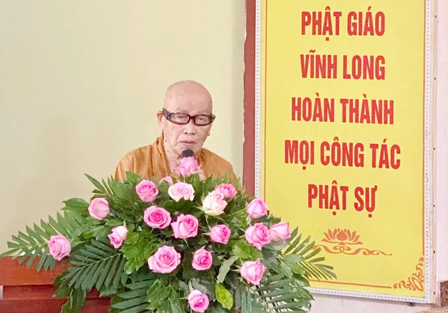Hòa thượng Thích Như Tước phát biểu khai mạc - Ảnh: Ban TT-TT Phật giáo tỉnh Vĩnh Long Hòa thượng Thích Như Tước phát biểu khai mạc - Ảnh: Ban TT-TT Phật giáo tỉnh Vĩnh Long