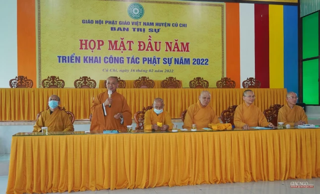 Thượng Tọa Thích An Thường đúc kết buổi họp