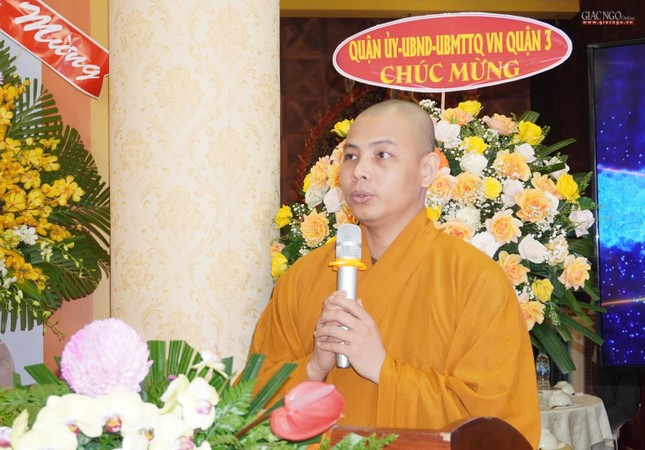 Đại đức Thích Minh Ân báo cáo tóm tắt Phật sự sáu tháng đầu năm