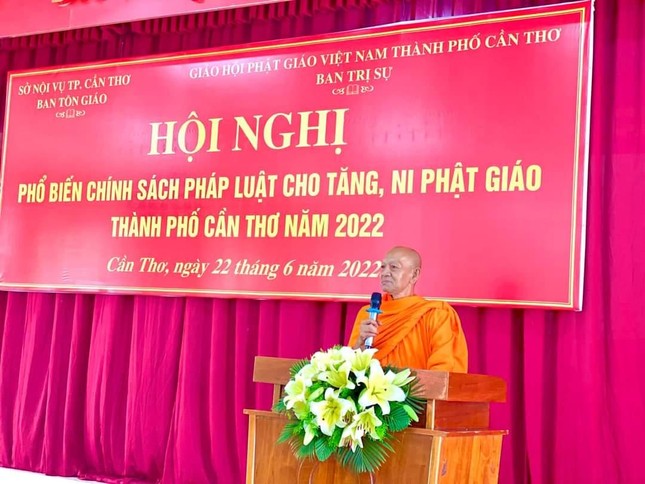 Hòa thượng Đào Như, Phó Chủ tịch Hội đồng Trị sự, Trưởng ban Trị sự GHPGVN TP.Cần Thơ phát biểu khai mạc