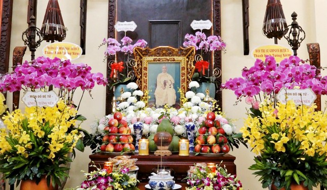 Di ảnh Đại lão Hòa thượng Thích Thiện hào tại tổ đường chùa Xá Lợi - Ảnh: Lâm Huy