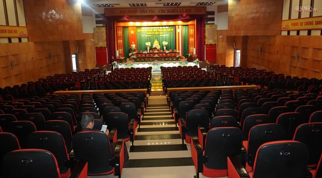 Hội trường nơi diễn ra đại hội sáng 22-8