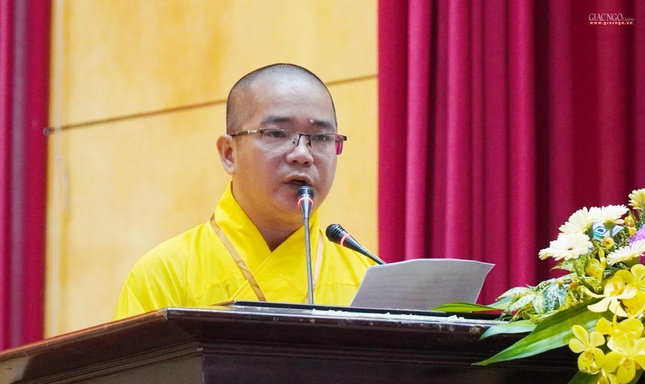 Đại đức Thích Quảng Tráng trình chương trình hoạt động Phật sự nhiệm kỳ