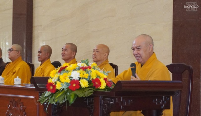 Hòa thượng Thích Nhựt Hỷ thuyết giảng tại lễ Tổng khai giảng các đạo tràng tu học TP.HCM