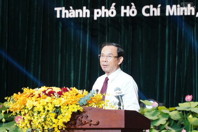 Ông Nguyễn Văn Nên, Ủy viên Bộ Chính trị, Bí thư Thành ủy TP.HCM phát biểu