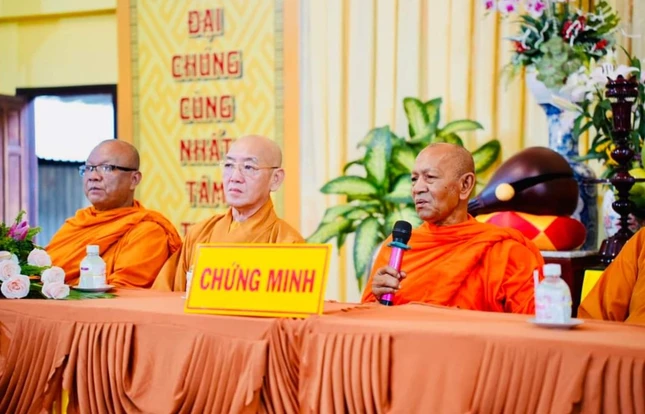 Hòa thượng Đào Như phát biểu tại buổi thăm