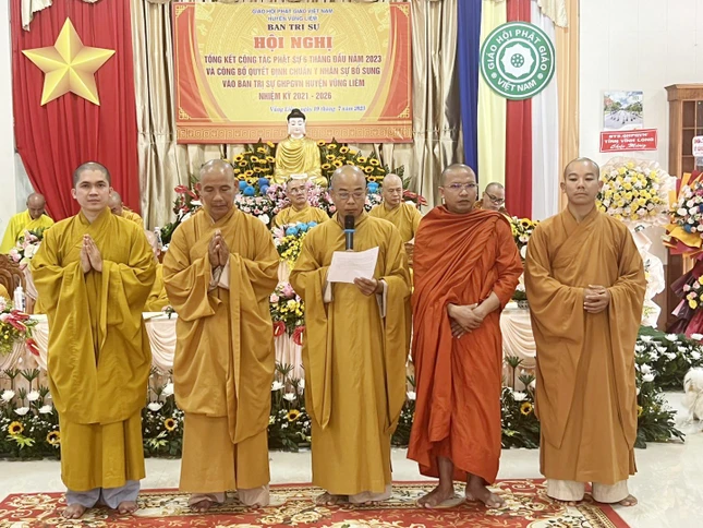 Tân Trưởng ban Trị sự H.Vũng Liêm phát biểu nhận nhiệm vụ