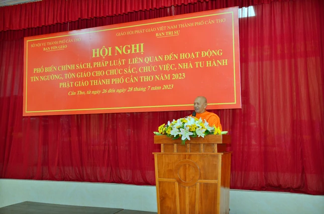 Hòa thượng Đào Như, Phó Chủ tịch Hội đồng Trị sự, Trưởng ban Trị sự GHPGVN TP.Cần Thơ phát biểu khai mạc Hòa thượng Đào Như, Phó Chủ tịch Hội đồng Trị sự, Trưởng ban Trị sự GHPGVN TP.Cần Thơ phát biểu khai mạc